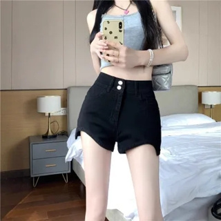 「NZN」 韓版時尚女士高腰修身高彈牛仔短褲休閒系扣熱褲
