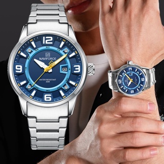 Naviforce 8044 男士手錶防水石英不銹鋼手錶夏季時尚男士商務手錶