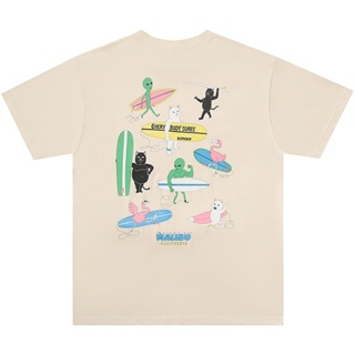 Ripndip 純棉短袖 T 恤,寬鬆,卡通貓圖案,適合男女衝浪。
