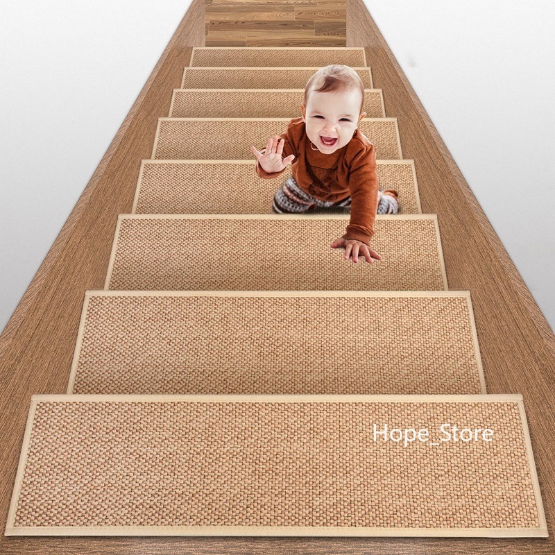 亞麻樓梯墊防滑樓梯踏板匹配墊用於木台階橡膠背襯防滑樓梯著陸墊