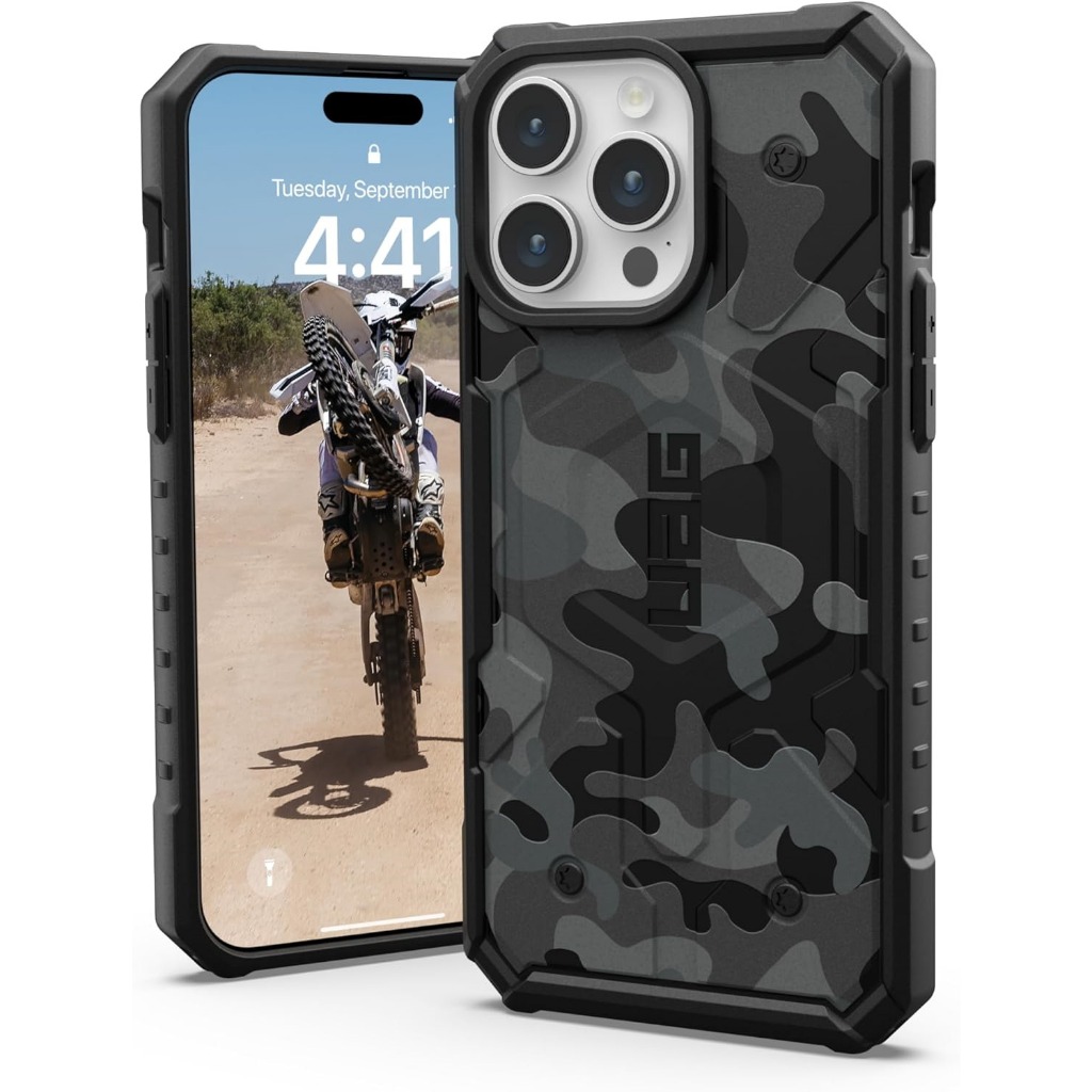 Armor UAG 手機殼兼容 iPhone 12 13 14 15 Pro Max Plus 手機殼探路者迷彩內置磁鐵