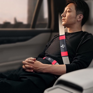 MITSUBISHI 碳纖維汽車安全帶墊套保護墊護肩配件汽車安全安全帶套適用於三菱 X-pander Galant Co