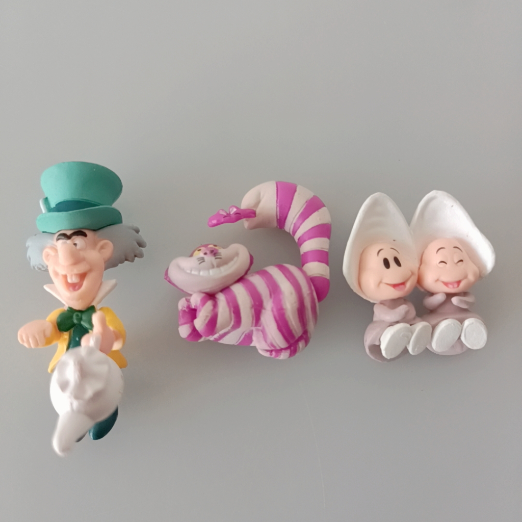 3cm-5cm 迪士尼電影愛麗絲夢遊仙境柴郡貓白兔瘋狂仇恨小牡蠣可動人偶玩具動漫娃娃禮物