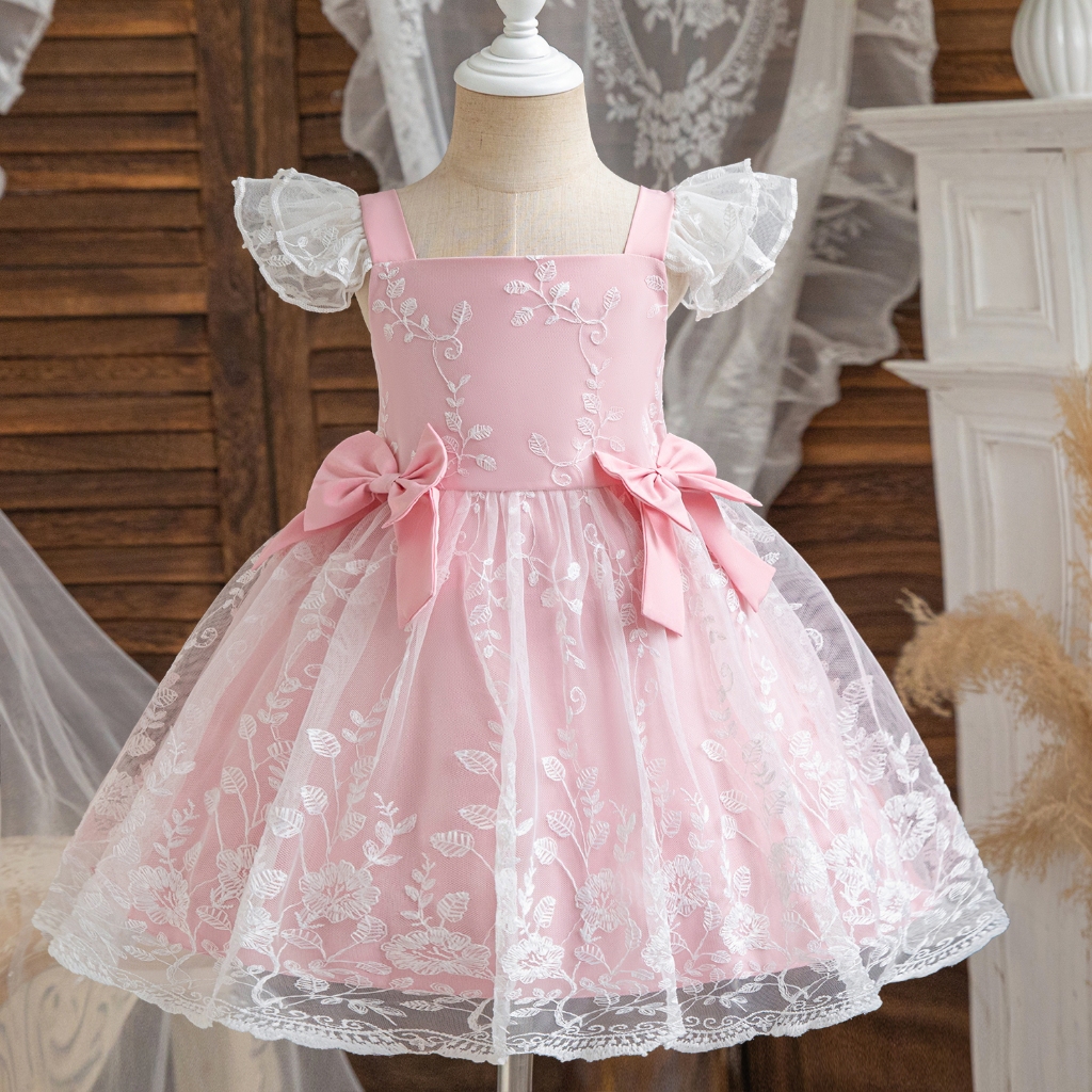 女童西班牙宮廷風蓬蓬公主洋裝兒童生日高級禮服裙古董洋裝