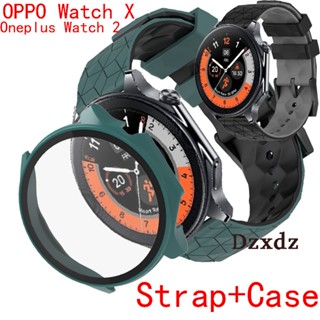 適用於 OPPO Watch X2 X 智慧手錶錶帶腕帶保護套的矽膠腕帶 + 螢幕保護膜 Oneplus Watch 3