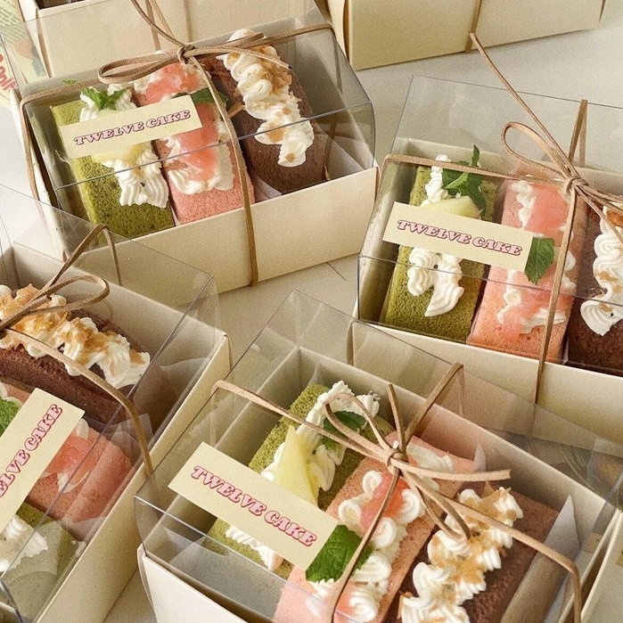 【現貨】【毛巾捲包裝盒】毛巾卷 瑞士捲 西點 透明盒 馬卡龍 蛋糕卷 包裝盒 韓系 常溫 甜品 打包盒