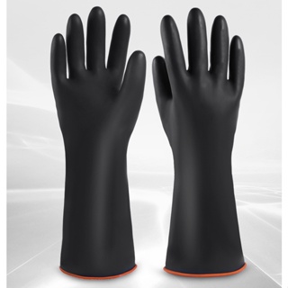 Piaoyu耐酸鹼橡膠手套防水耐腐蝕乳膠勞保手套加厚加長橡膠手套