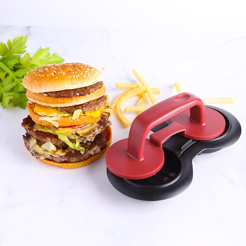 漢堡壓肉機雙孔手動壓肉機abs漢堡壓肉模具廚房小工具