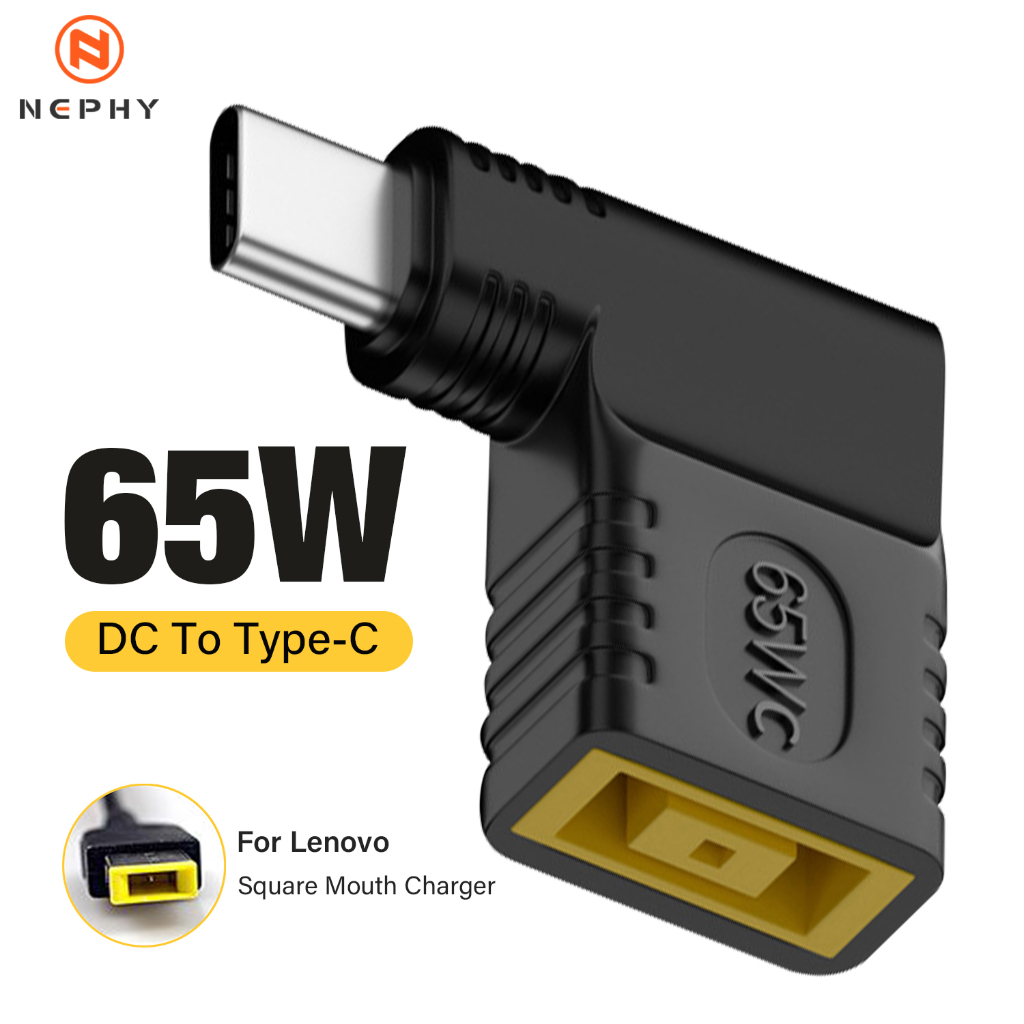 LENOVO 65w USB C 型轉直流電源充電器轉換器適配器適用於聯想 Thinkpad 方形插頭 20v 15v