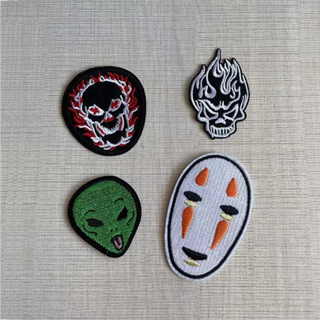 Ghostface Patch Thermocollant Mask Fusible 刺繡貼花轉移貼紙,衣服熨燙設計師補