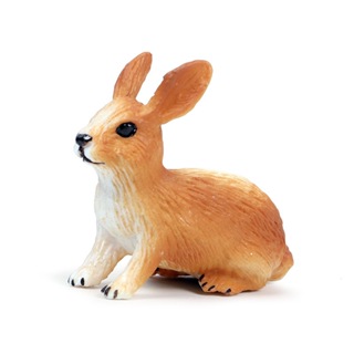 聖誕禮物仿真野生動物模型實體黃兔動物蛋糕擺件模型玩具