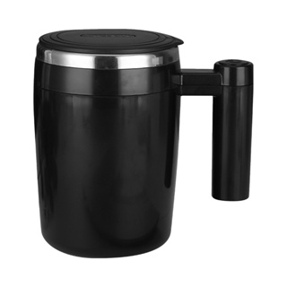 Kkmoon 380mL自攪拌杯蓋自動磁攪拌咖啡杯電動不鏽鋼自攪拌咖啡杯咖啡牛奶可可熱巧克力茶