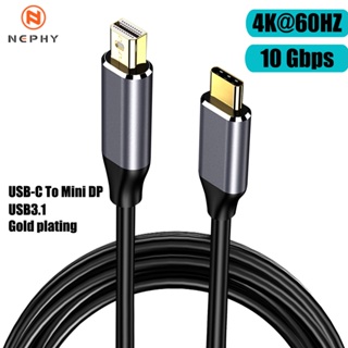 LENOVO SAMSUNG 鍍金 USB 3.1 C 型轉迷你 DP 電纜 Mini DisplayPort 4K 6