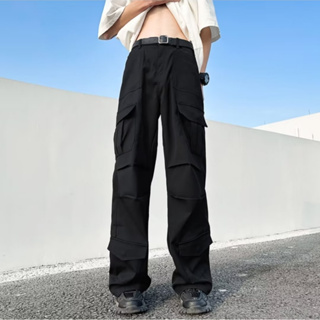 【M-3XL】復古日系工裝褲子男士潮流美式寬鬆直筒闊腿休閒長褲