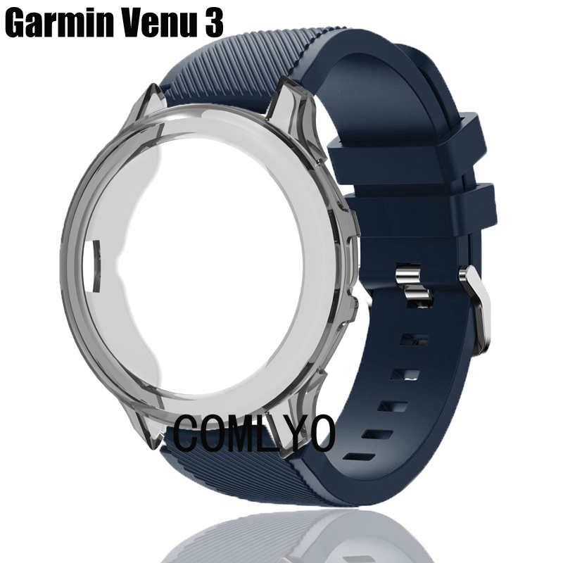 套裝 適用於 佳明 Garmin Venu 3 錶帶 保護殼 venu3 智能手錶 矽膠 錶帶 屏幕膜 保護膜