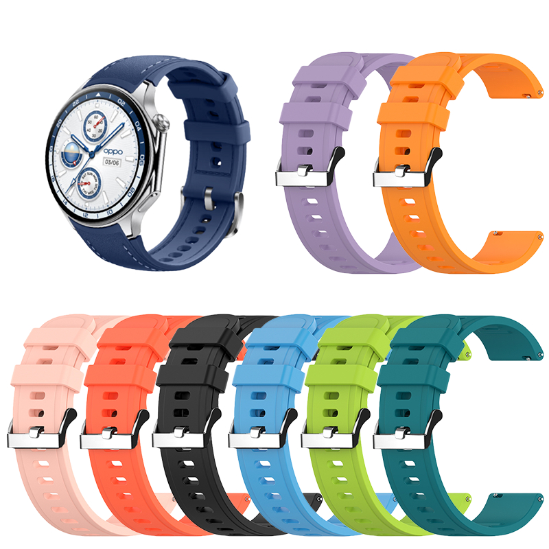 適用於OPPO Watch X矽膠手錶帶OPPO Watch X多彩透氣運動手錶帶