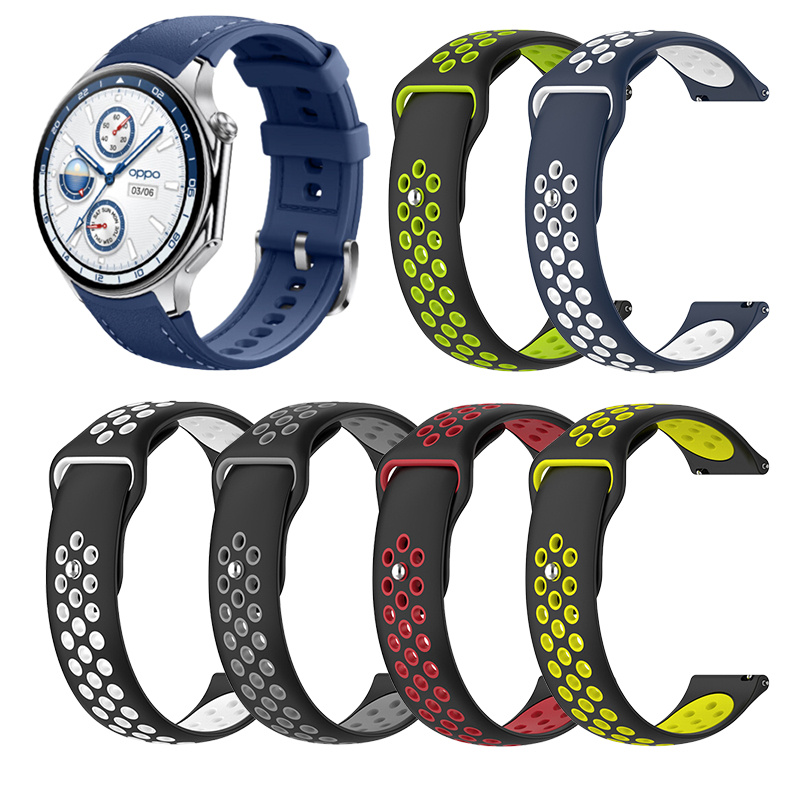 適用於OPPO Watch X矽膠手錶帶OPPO Watch X反扣透氣手錶矽膠錶帶