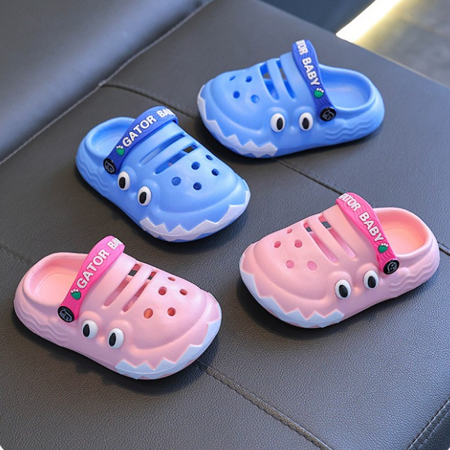 男女通用兒童嬰兒夏季可愛鱷魚涼鞋 20-35 碼卡通可愛輕便兒童 EVA 涼鞋