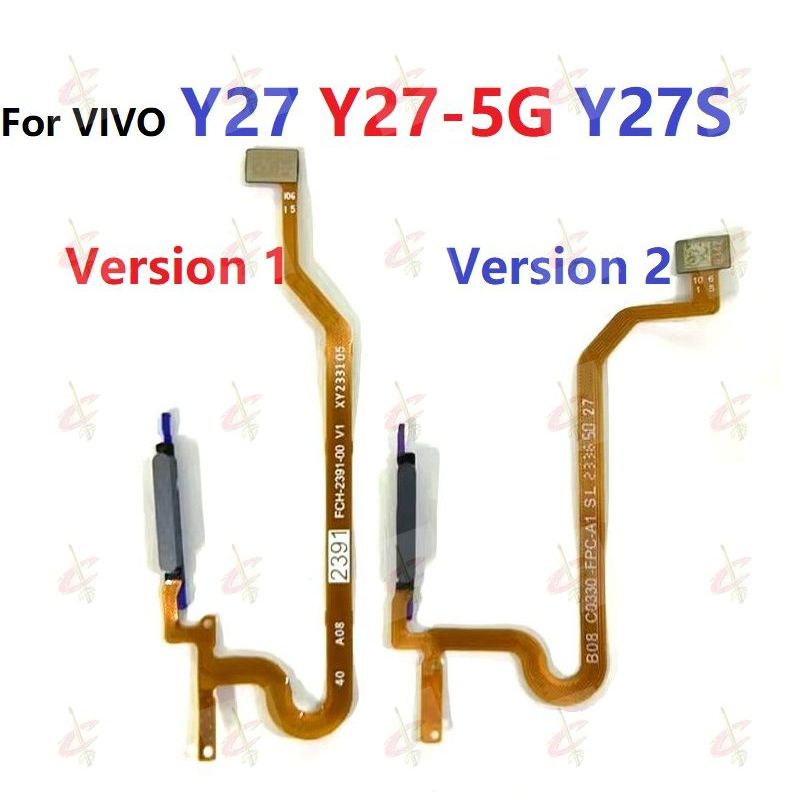 適用於 vivo Y27 4G 5G Y27S 電源按鈕 flex 的指紋指紋傳感器