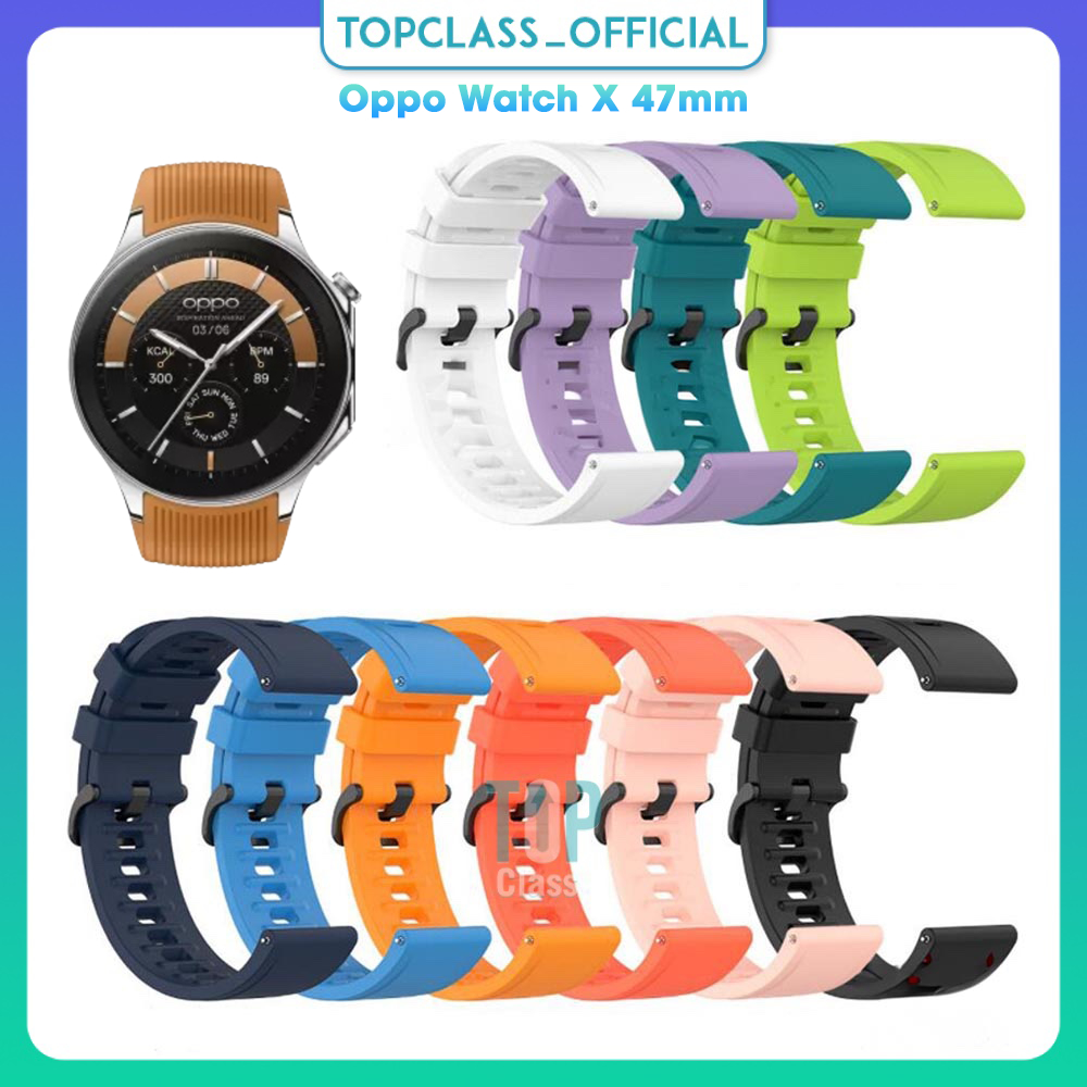 合成橡膠錶帶替代 Oppo Watch X 47 毫米智能手錶