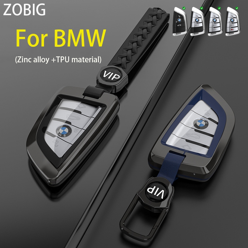 BMW Zobig 鋅合金適用於寶馬鑰匙扣蓋汽車鑰匙殼外殼帶鑰匙扣適合寶馬 2 5 6 7 系列 X1 X2 X3 X5