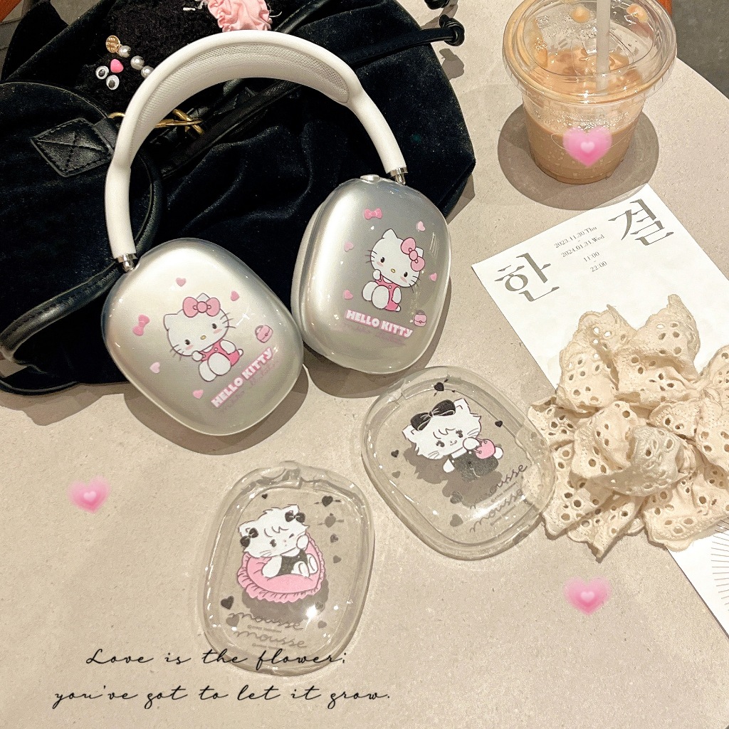 卡通創意 Kitty mikk適用airpods max保護套矽膠軟殼蘋果頭戴式無airpods max耳機套  Kit