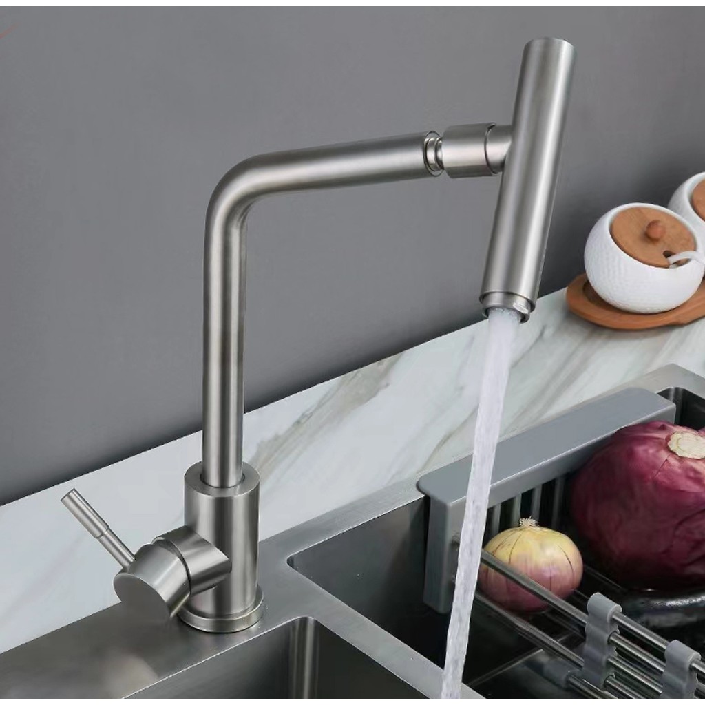 304不銹鋼廚房水龍頭冷熱家用萬能旋轉洗衣池陽台水槽水龍頭