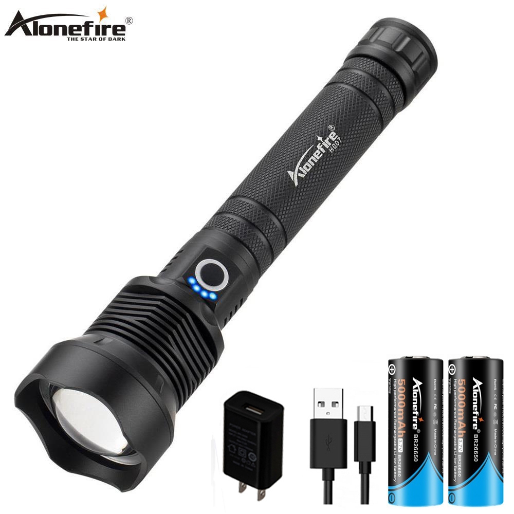 AloneFire XHP70 強光手電筒USB直充超亮遠射防水戶外露營LED探照燈H007