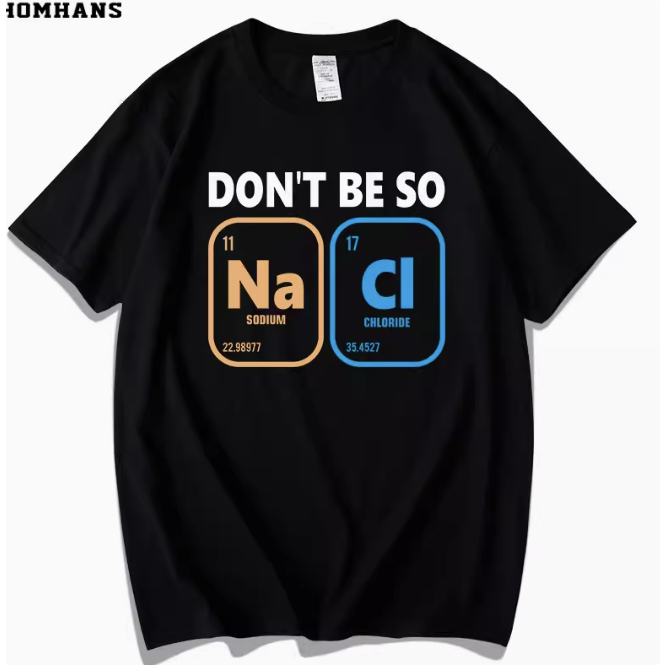 新品元素週期表釷Th銦in鉀k化學元素短袖T恤理科學生純棉衣服