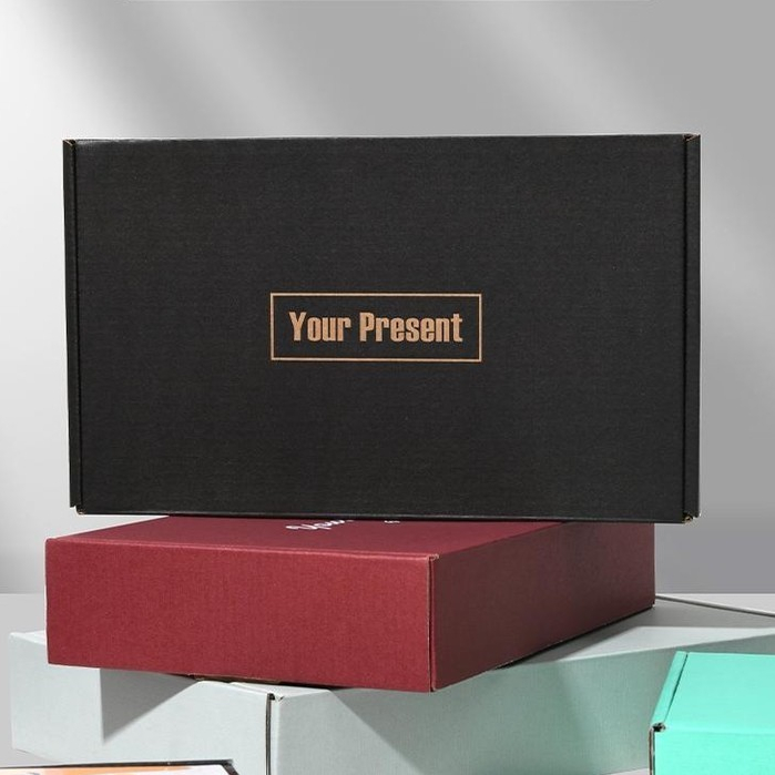 【客製化】【飛機盒】黑色特硬飛機盒 訂製 服裝內衣包裝盒 飾品打包盒 牛皮紙盒子