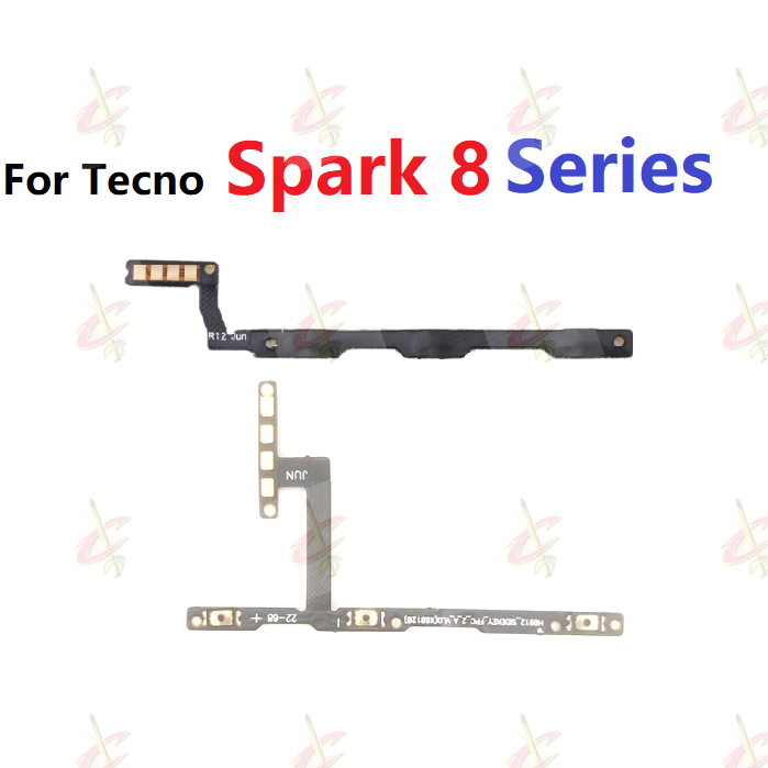 用於 Tecno Spark 8C 8P 8 Pro 8T 的電源開關音量按鈕 flex