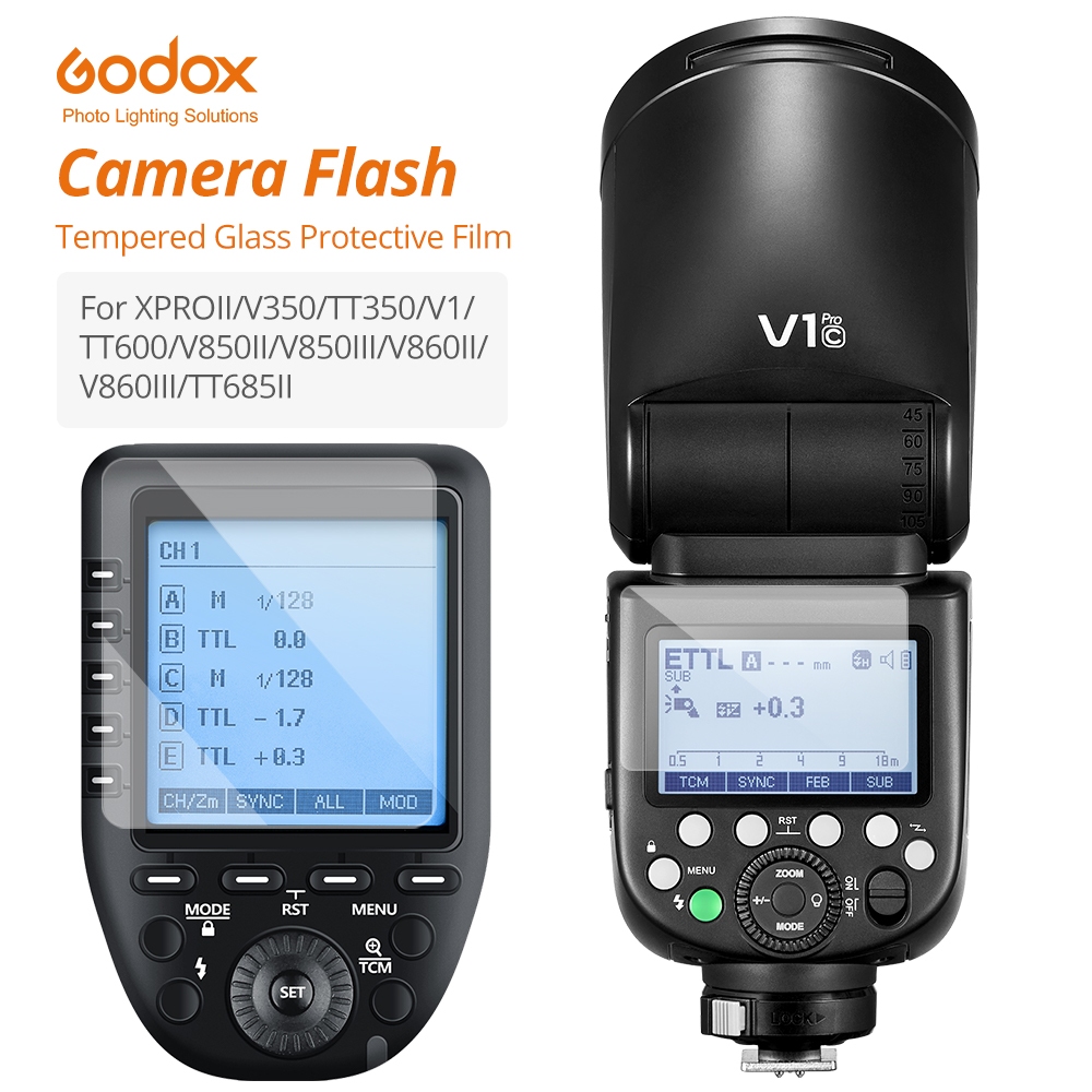 GODOX 神牛車頂光鋼化膜防水防塵耐磨防刮保護膜v350/v1/v850iii/tt600熱靴車頂閃光燈專用鋼化膜