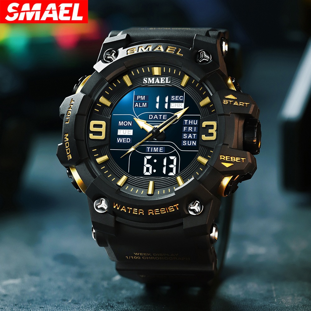SMAEL2023新款男士手錶多功能運動防水電子手錶學生腕錶