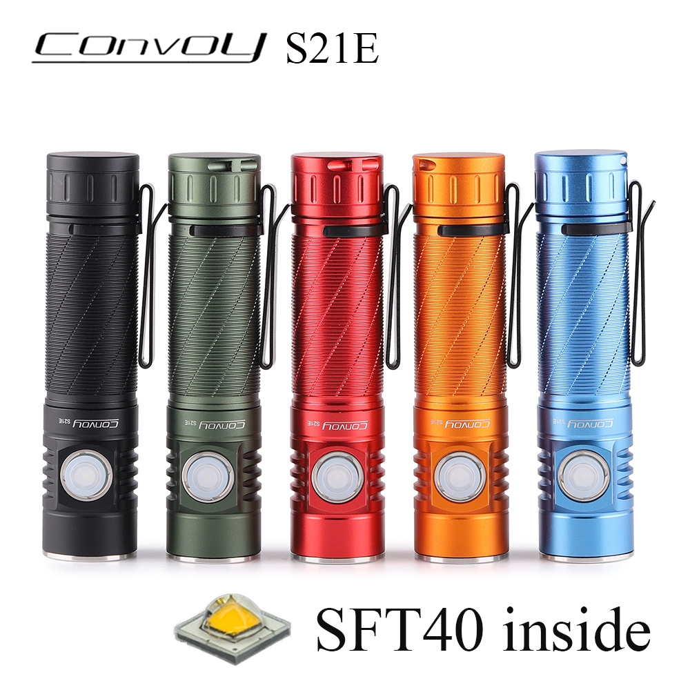 Convoy S21E 手電筒帶 SFT40 6500K Led Linterna 21700 1800lm 手電筒野營