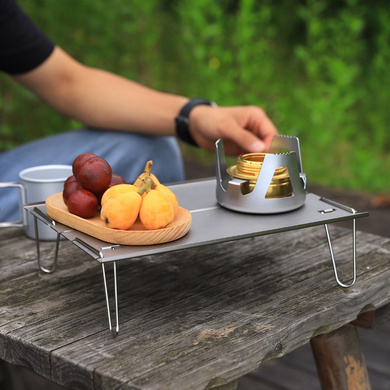 戶外野炊摺疊桌便攜小茶桌露營桌鋁板小茶臺輕量化精緻迷你桌