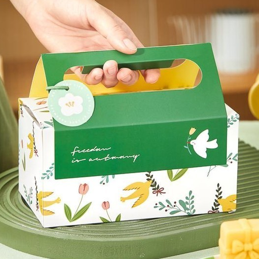 【現貨】【蛋黃酥包裝盒】綠豆糕包裝盒 手提 糖果 點心 蛋黃酥 雪媚娘 雪花酥 磅蛋糕 餅乾 打包盒