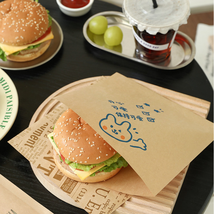 【現貨】【三明治包裝紙】漢堡 包裝紙 三明治 防油 一次性 食品級 煎餅 打包 三文治 飯糰 手抓餅 紙袋