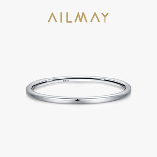 Ailmay 925 純銀簡單可堆疊手指戒指女士首飾