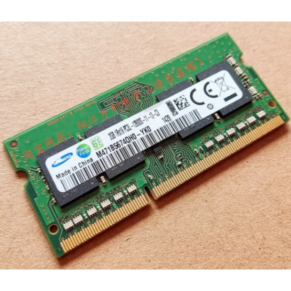 SAMSUNG 適用於三星 DDR3L 2GB 1Rx16 1Rx8 PC3L-12800S 的筆記本內存