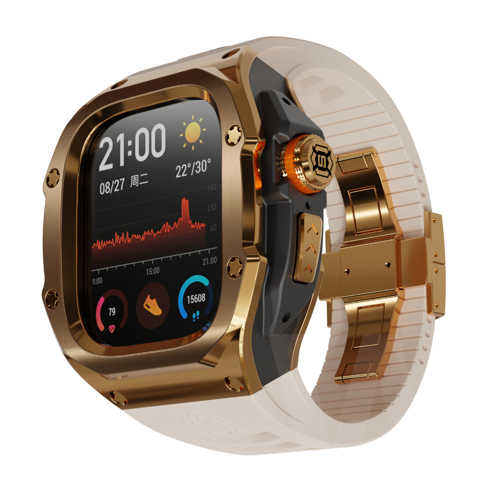 高質感理查德改裝錶帶 Apple Watch Ultra錶帶 49MM 保護殼 橡膠錶帶 iWatch 8 9不鏽鋼錶帶