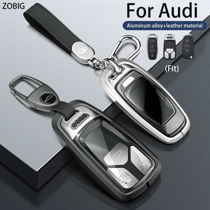 Zobig 鋁合金+TPU 適用於奧迪鑰匙扣蓋鑰匙包 2023 年奧迪 A4 Q7 Q5 TT A3 A6 SQ5 R8