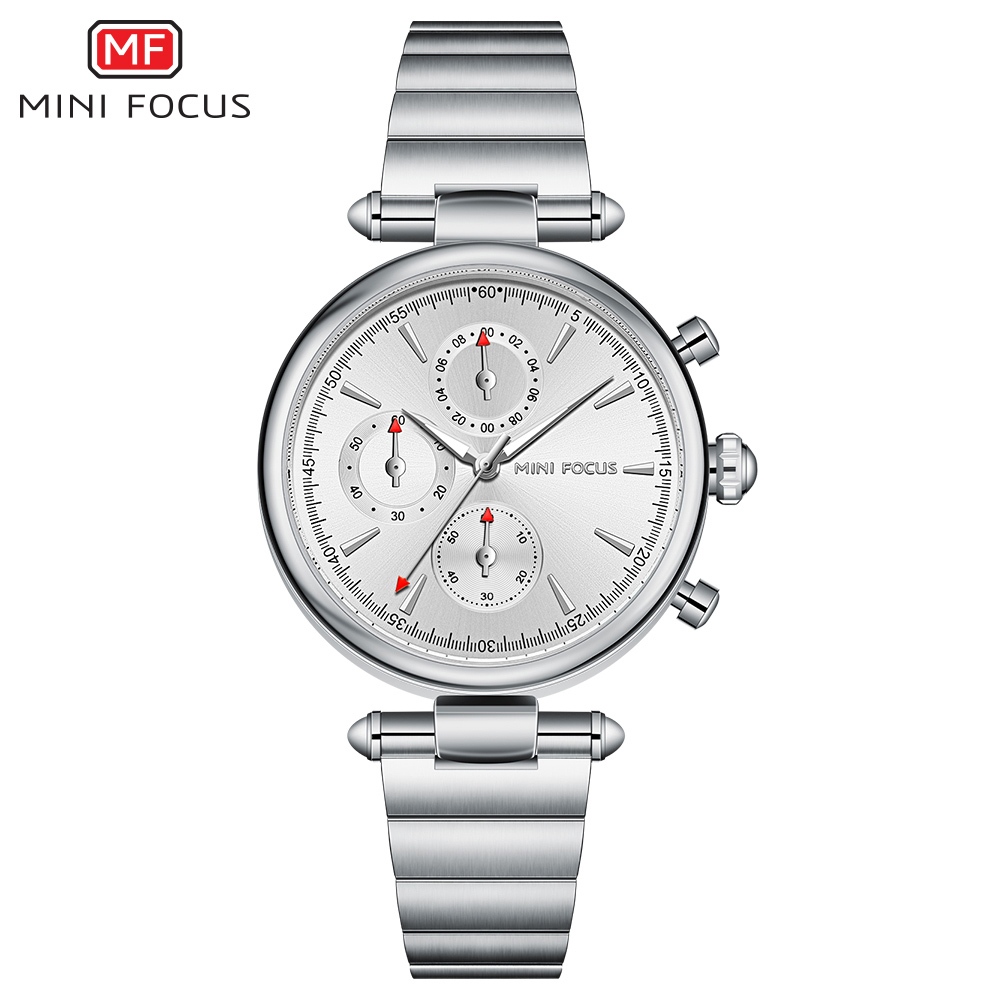 Minifocus 品牌 0494G 經典優雅時尚石英腕錶圓形精緻錶盤夜光指針設計女士手錶