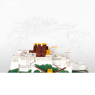 布達拉宮3D立體紙雕 DIY手工建築模型 創意紀念禮品禮物 家居擺件
