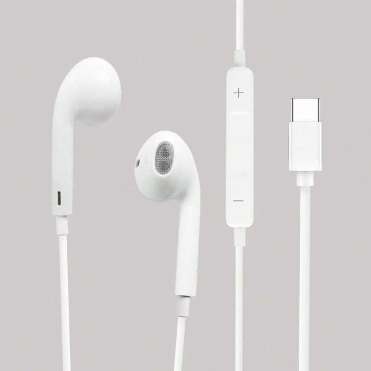 二代Type C有線耳機可調整音量內置麥克風適用於華為谷歌iPhone 15三星OPPO等智能手機