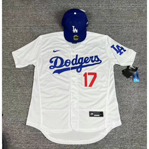 男士最新款最火Dodgers球衣道奇隊棒球服17號OHTANI刺繡棒球小外套短袖球迷