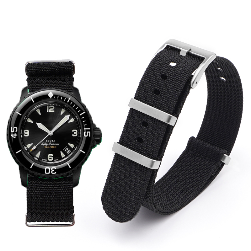 適配 Swatch Blancpain 風暴洋 尼龍 錶帶 五十噚 寶珀 聯名 斯沃琪 錶鏈 帆布 22mm