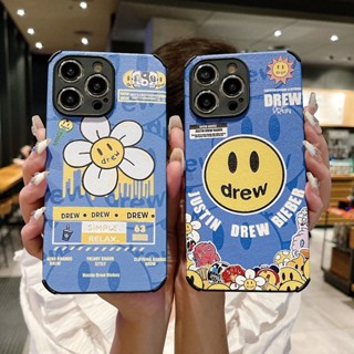 【新品】Drew White Emoji Flower & Emoji Pack 皮革+TPU 防摔手機殼,適用於 iP