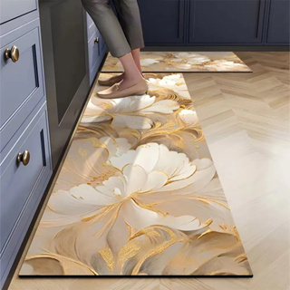 可客製化尺寸復古長條地毯軟硅藻土吸水吸油廚房地墊硅藻土軟地墊地墊地墊防滑墊浴室地墊