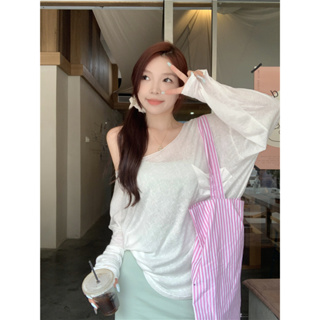 「NZN」韓國綠色吊帶連衣裙女露肩防曬長袖t恤套裝女(單獨出售)
