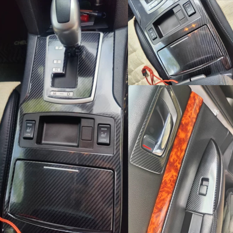 2010-2014款速霸陸碳纖維排擋面板改裝力獅傲虎Legacy Outback 車門飾條電動窗裝飾卡夢汽車貼膜
